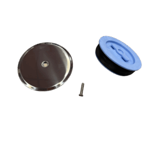 Tappo scatola sifonata Ø100 plastica/piombo con piattello in acciaio Ø 135