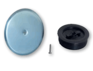 Tappo scatola sifonata Ø100 plastica/piombo con piattello in acciaio Ø 135